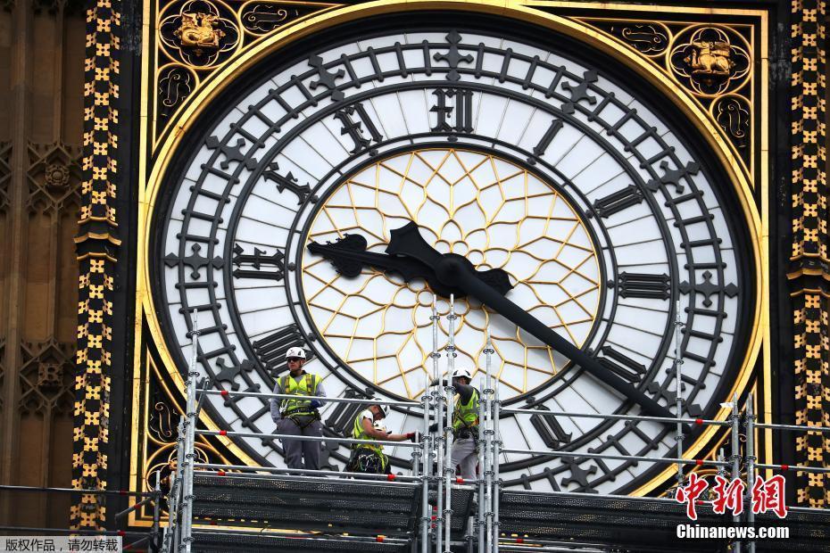 英國大本鐘維修工作進行中 外圍被腳手架覆蓋