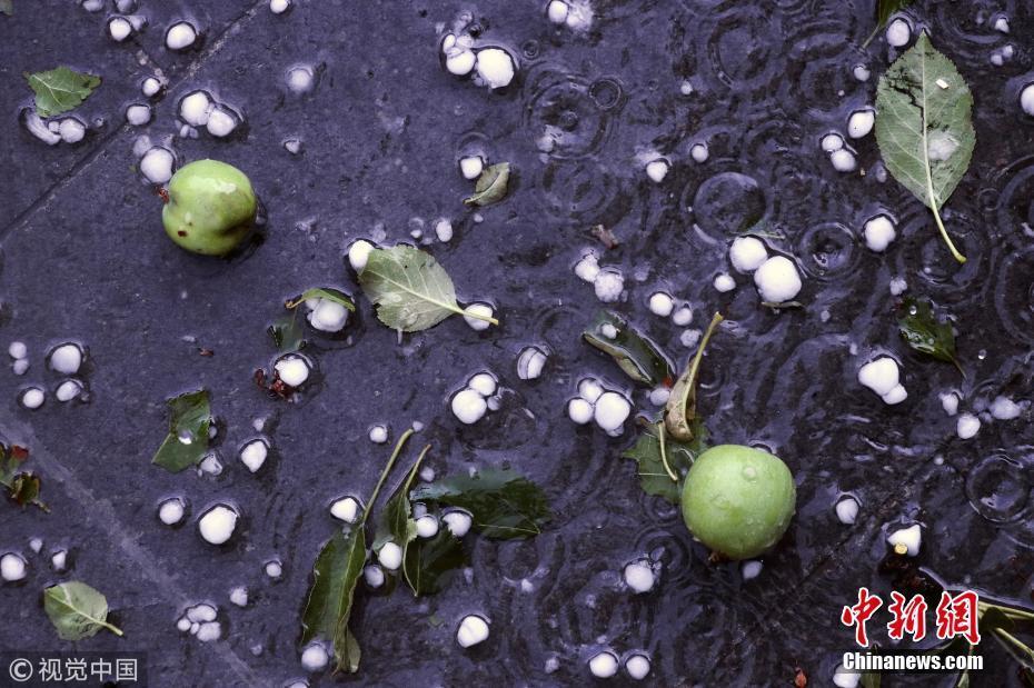 土耳其遭“冰雹雨”襲擊 大小如硬幣