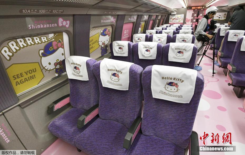 少女心爆棚,！日本“Hello Kitty”主題列車亮相