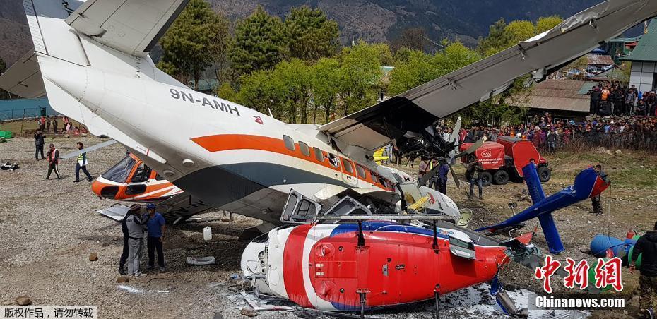 尼泊爾一飛機(jī)沖出跑道撞上兩架直升機(jī) 數(shù)人死傷