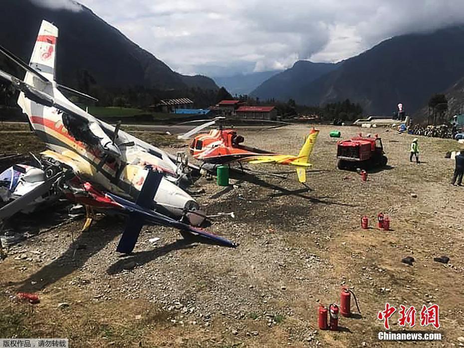 尼泊爾一飛機沖出跑道撞上兩架直升機 數(shù)人死傷