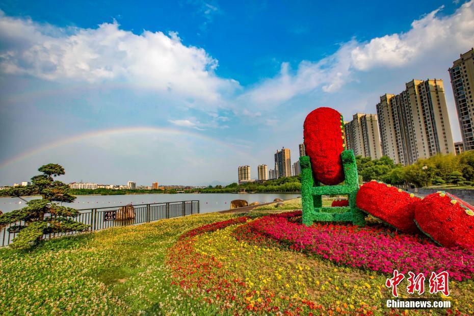 江西武寧西海灣景區(qū)現(xiàn)壯麗彩虹
