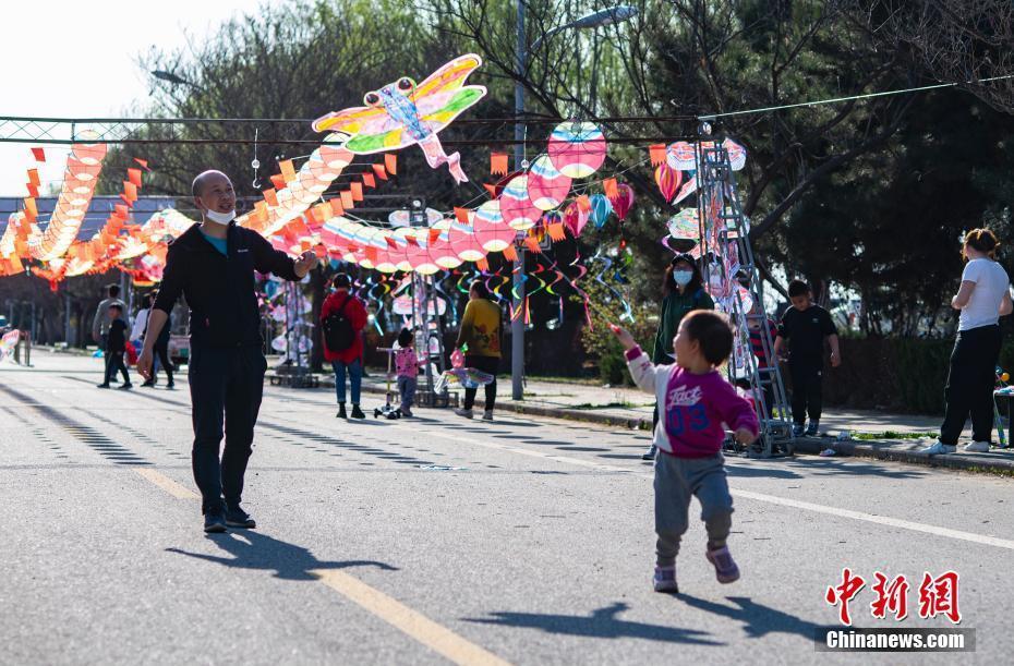 北京市民放風(fēng)箏過假期