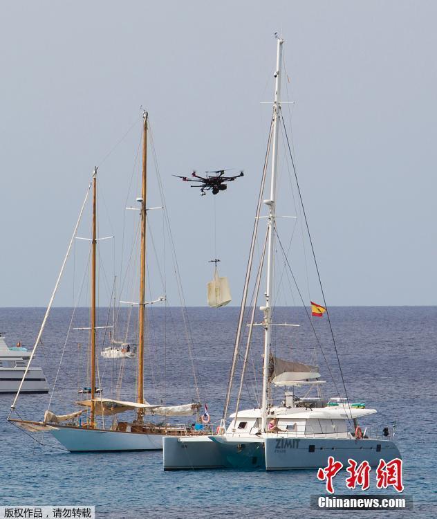西班牙無人機提供游艇送貨服務