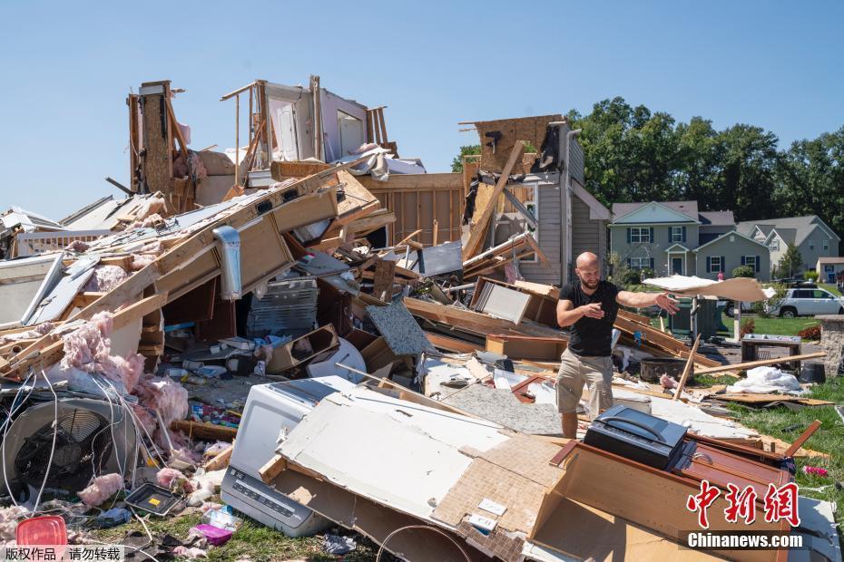 美國新澤西州遭龍卷風襲擊 房屋受損嚴重一片狼藉