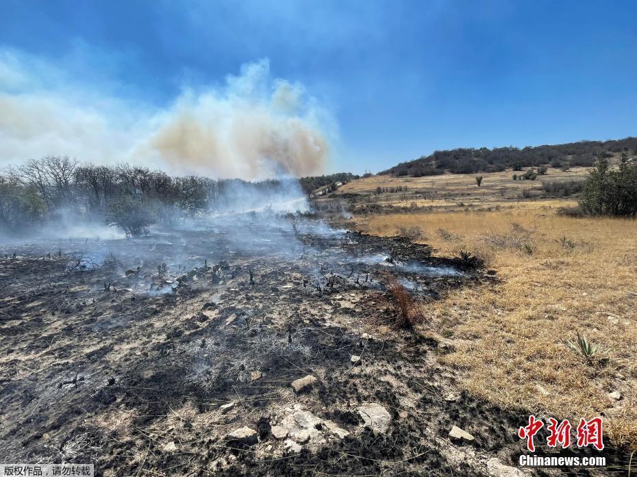 美國得州山火蔓延 煙霧升騰火光映天