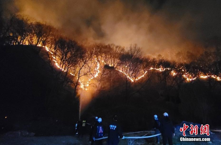 韓國(guó)江原道北部發(fā)生森林大火