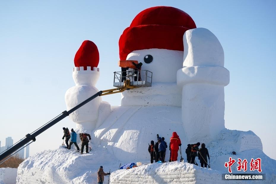 黑龍江哈爾濱：雪人谷內(nèi)“大雪人”將亮相