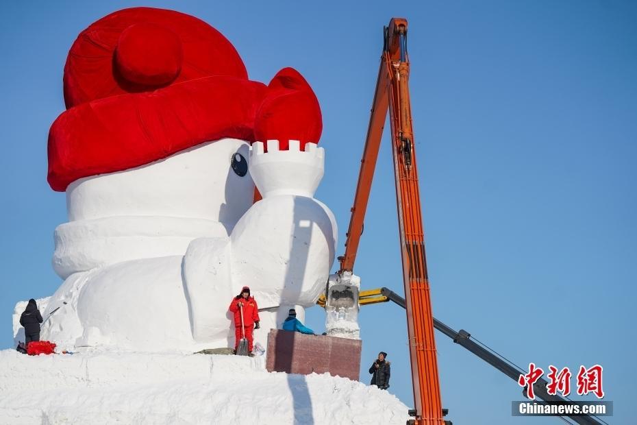 黑龍江哈爾濱：雪人谷內(nèi)“大雪人”將亮相